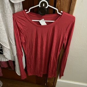 Three dots.com Women's coral Long Sleeve Top 95% viscose